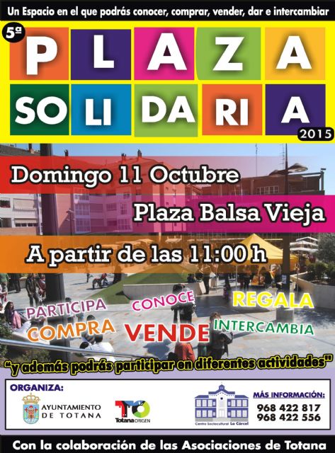 La 'Plaza Solidaria' se convertirá este domingo en un espacio de encuentro de las asociaciones