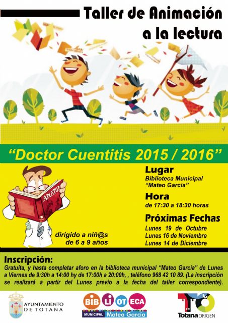 El Taller de Animación a la Lectura 'Doctor Cuentitis' arrancará el próximo 19 de octubre