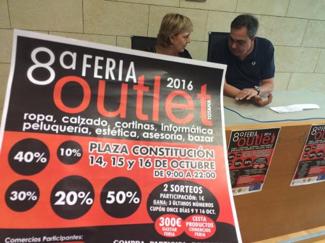 Del 13 al 16 de octubre se celebrará la 8ª Feria Outlet de Totana, en el que se darán cita una veintena de comercios