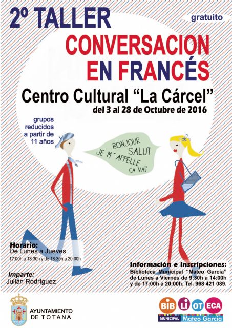 La Concejalía de Cultura organiza el II Taller de Conversación en Francés para niños y jóvenes