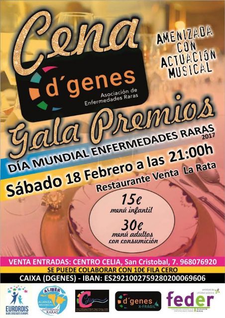 D´Genes entregará el próximo 18 de febrero sus Premios 2017 en el transcurso de una cena gala