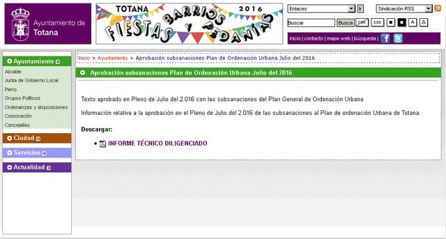 Los acuerdos sobre la subsanación de deficiencias del Plan General pueden consultarse en la web municipal a partir de hoy