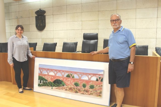 El polifacético artista Alfonso Gallego dona una pintura al Ayuntamiento de Totana