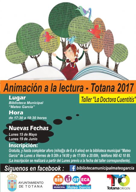 Se abre hoy el plazo de inscripción para participar en el Taller de Animación a la Lectura 'Doctora Cuentitis'