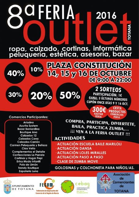 Mañana se inaugura la 8ª Feria Outlet de Totana a las 18:00 horas