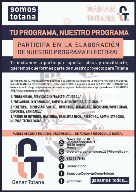 PROCESO PARTICIPATIVO, ELABORACIÓN COLECTIVA. PROGRAMA DE GOBIERNO MAYO 2019.