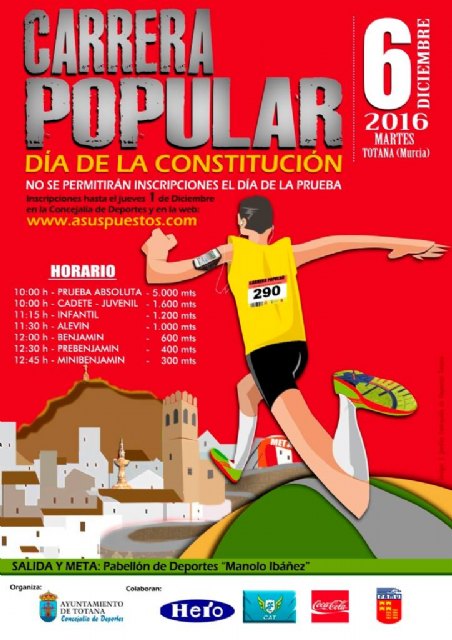 No te quedes sin dorsal para la Carrera Popular 'Día de la Constitución'