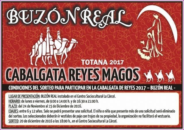 Los interesados en participar en la Cabalgata de Reyes´2017 pueden participar en el sorteo hasta hoy 15 de diciembre