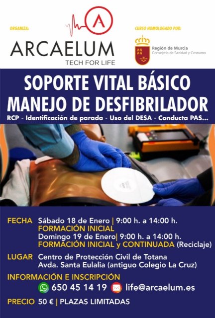 Organizan un Curso de Soporte Vital Básico (SVB) con Manejo de Desfibrilador