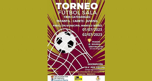 El II Torneo de Fútbol Sala de categoría sub-19 se celebrará en el Pabellón de Deportes “Manuel Ibáñez” los próximos días 1 y 2 de julio