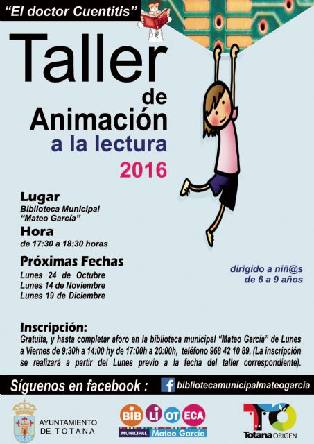 El Taller de Animación a la Lectura 'Doctor Cuentitis' inaugura su nueva temporada el próximo lunes, 24 de octubre