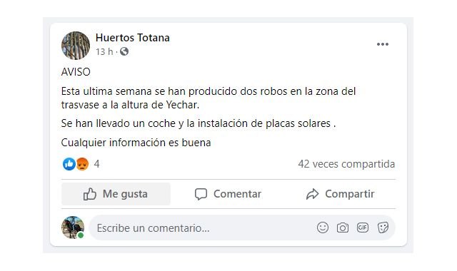 Denuncian numerosos robos en viviendas en la zona de los huertos