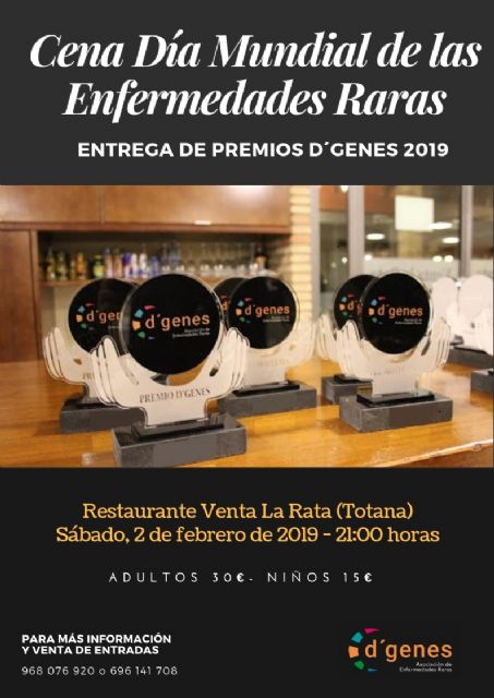 D´Genes entregará sus galardones anuales en el transcurso de la Cena Gala Día Mundial de las Enfermedades Raras, que tendrá lugar el próximo 2 de febrero