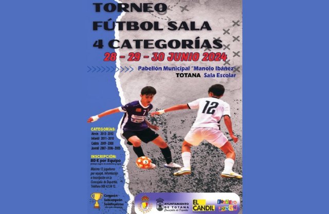 El Torneo Fútbol Sala '4 Categorías' se celebrará del 28 al 30 de junio